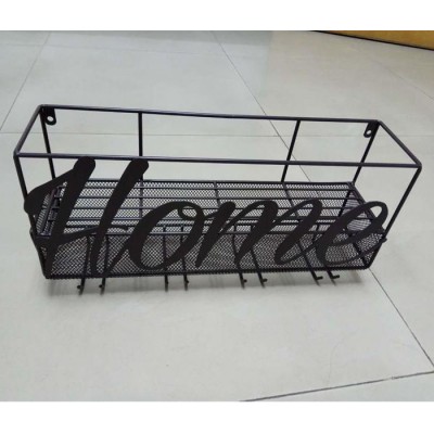 Home Metal Wall Wine Rack with Glass Holder