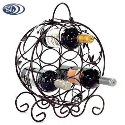 Elegant Wine Holder Storage Metal 7 Bottle Organizer Wine Rack Organizer